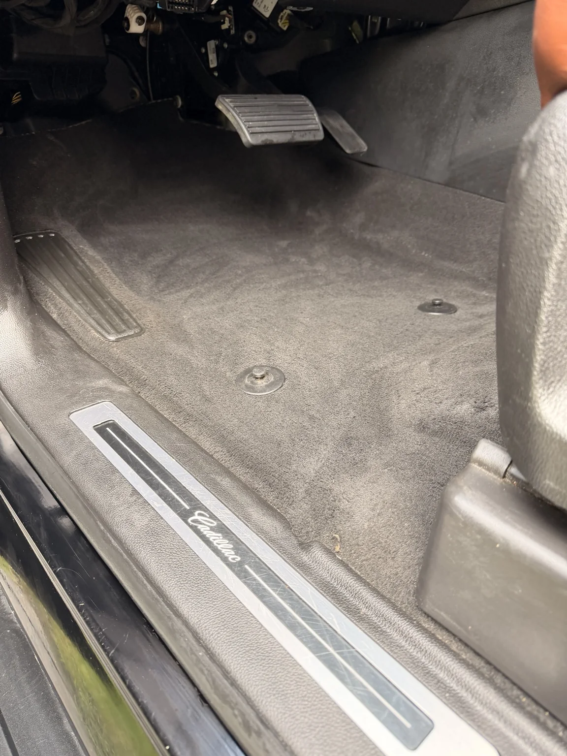 Cadillac driver footwell after Ancore detailing